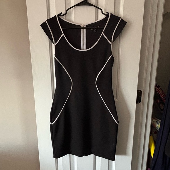Express Dresses & Skirts - Express Black Dress with White Trim